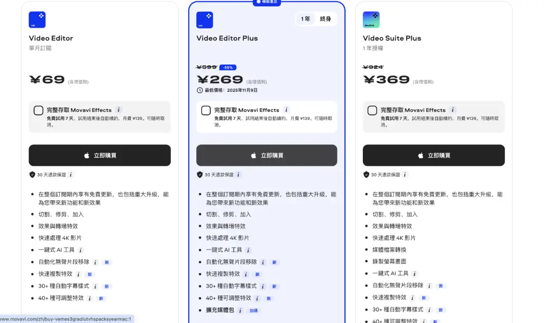 (Movavi Video Editor会员价格)