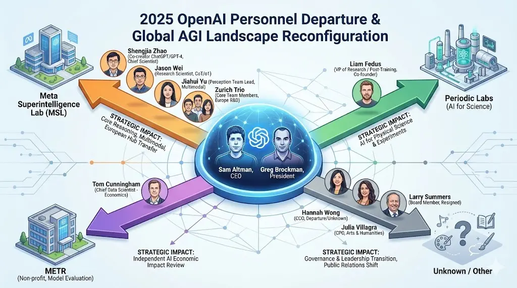 外媒统计单2025年离开OpenAI的管理层和主要研究人员